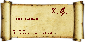 Kiss Gemma névjegykártya